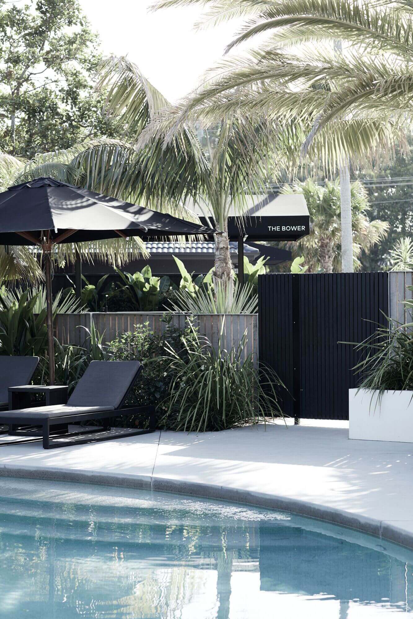 Poolside at The Bower Byron Bay boutique hotel