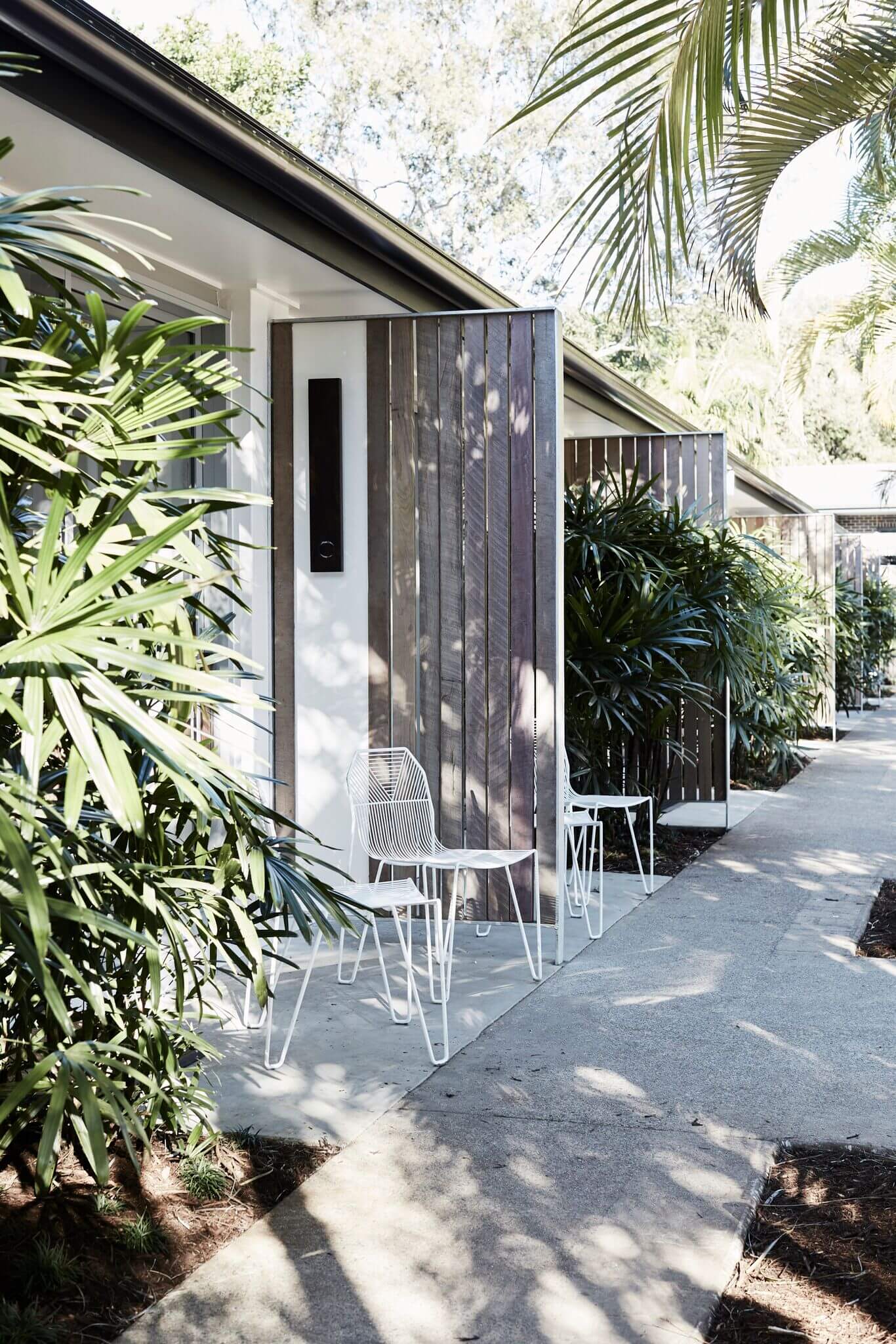 Private entrances to The Bower Suites at The Bower Byron Bay boutique hotel