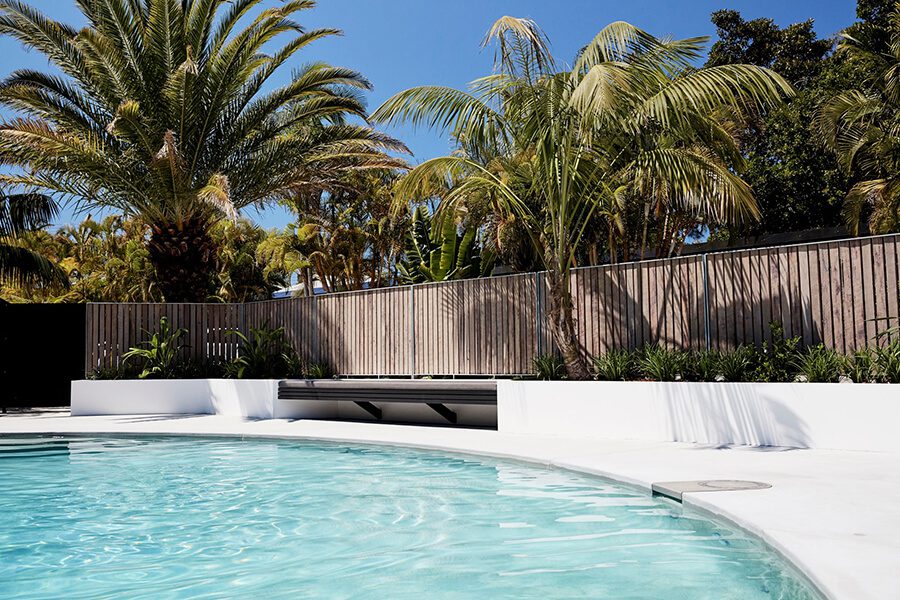 Pool and poolside seating, The Bower Byron Bay