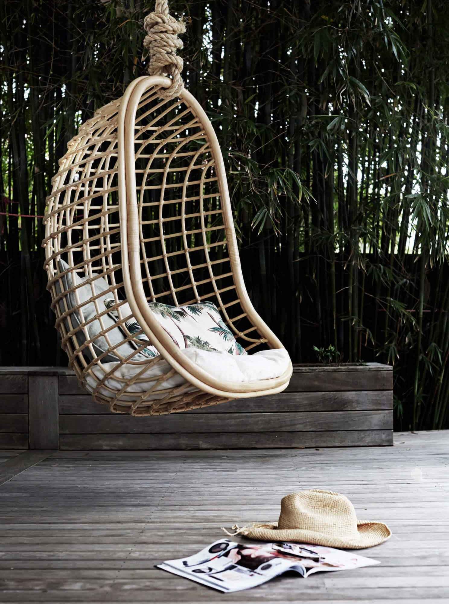 Byron Bay Hanging Chair on the verandah of The Cottage, Byron Beach Abodes