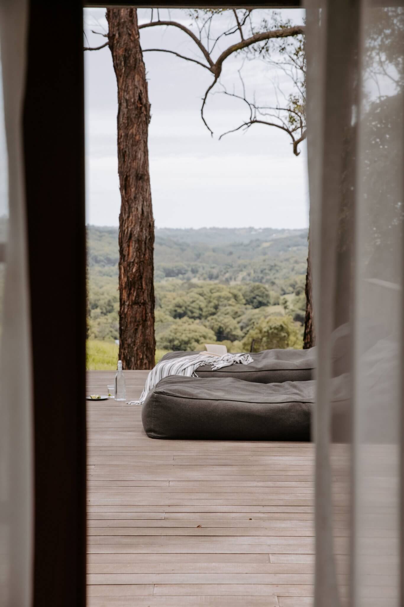 Uninterrupted views of the Byron valley at The Perch, Byron Beach Abodes