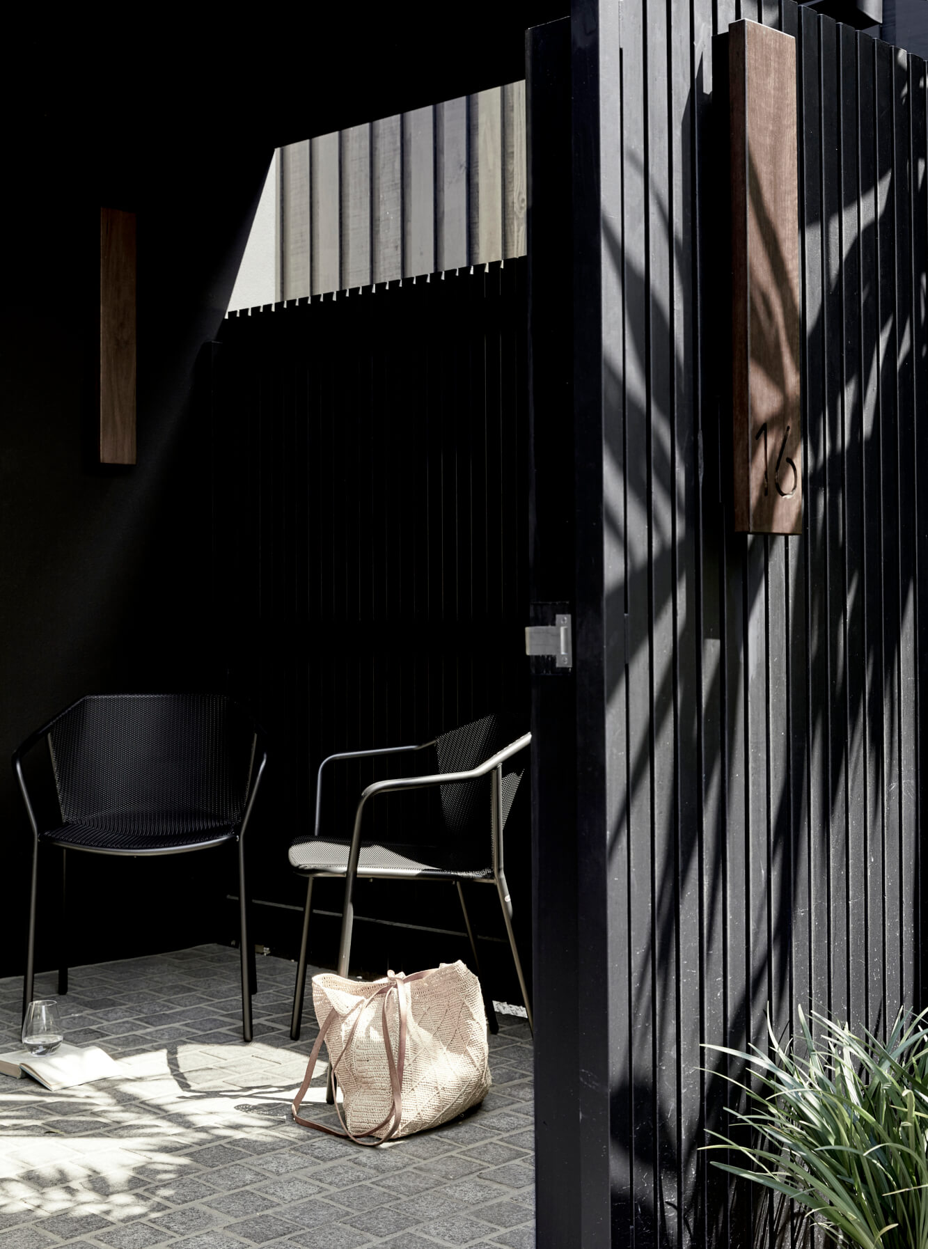 Sitting area at the entrance to the Deluxe King Rooms at The Bower Byron Bay hotel